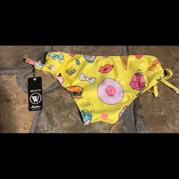 NWT‎ Wildfox Emoji Ruched Boyshort Bikini Bottom - Picture 2 of 12